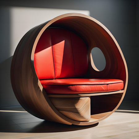 Modern living room interior with a wooden armchair. 3d renderの素材