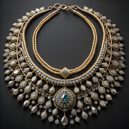 necklace on a black background in the style of baroqueの素材