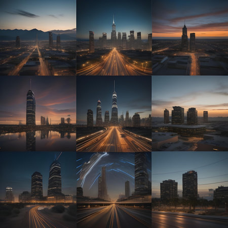 Collage of photos of the city of Dubai, United Arab Emiratesの素材