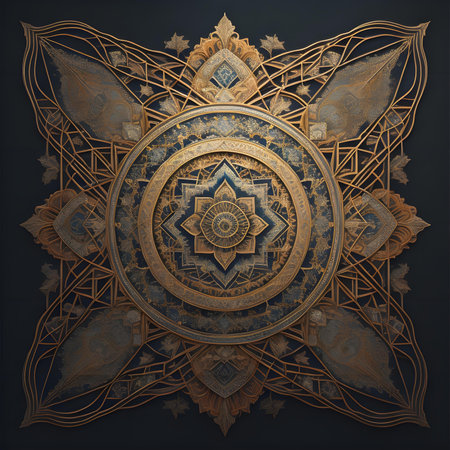 Ornament with mandala. Geometric circle element made in vectorの素材