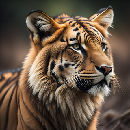 Close-up portrait of a tiger (Panthera tigris altaica)の素材