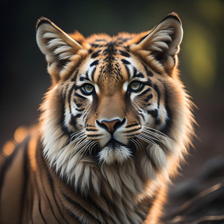 Portrait of Sumatran Tiger, Panthera tigris altaicaの素材
