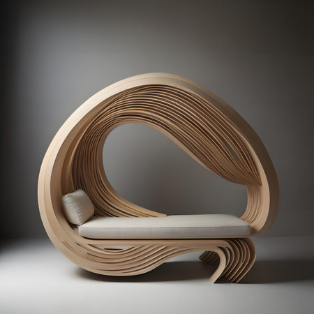 3d rendering of a chair made of wood with a soft cushionの素材