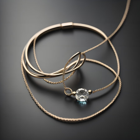 Necklace with sapphire on a black background. 3d renderの素材