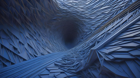 Abstract 3d rendering of chaotic shape. Futuristic background design.の素材