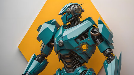 Futuristic robot. 3d illustration. Futuristic concept.の素材