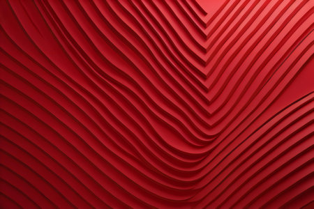 Red abstract background with wavy lines. generative aiの素材