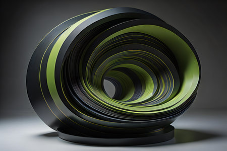 abstract background, black and green spiral, creative design. generative aiの素材