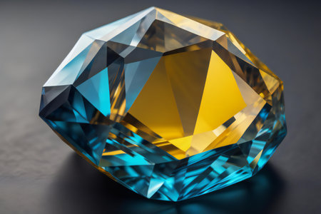 Blue diamond on a dark background. generative aiの素材
