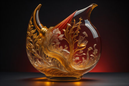 a vase with a pattern in the form of a dragon. generative aiの素材