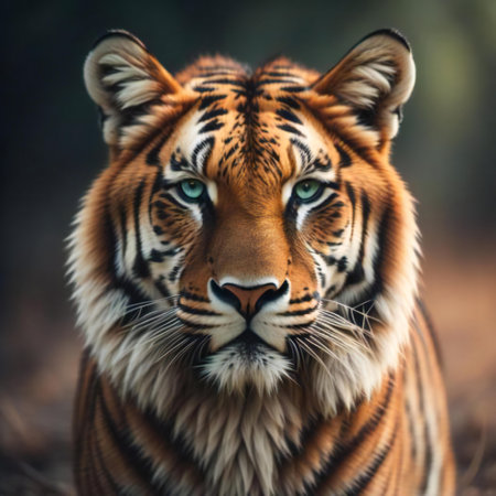 Portrait of Sumatran Tiger, Panthera tigris altaica. generative aiの素材