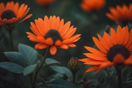 beautiful flowers in the garden, vintage color tone and soft focus. generative aiの素材