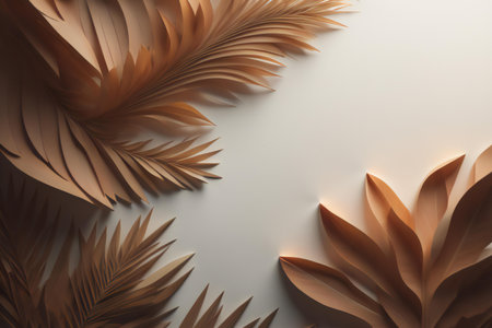 abstract background with tropical palm leaves. generative aiの素材