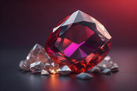 Precious gemstone on a dark background. generative aiの素材