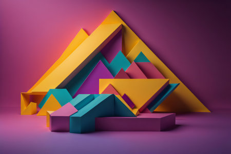 Abstract geometric background with colorful shapes. generative aiの素材