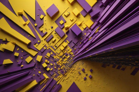 Abstract chaotic geometric composition. Creative background design with vibrant colors. generative aiの素材