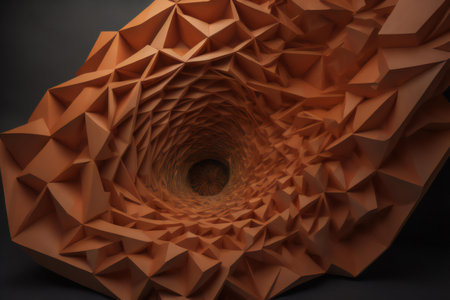 abstract geometric shapes in low poly dark background. generative aiの素材