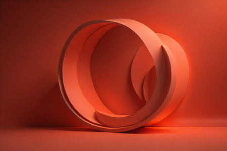 abstract geometric forms, red background, minimalism. generative aiの素材