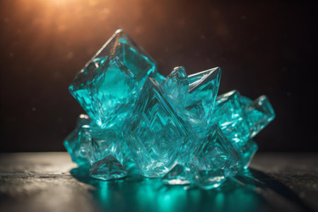 Ice cubes on a dark background. Copy space. Selective focus. ai generatedの素材