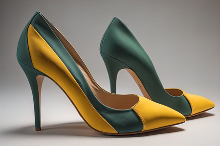 High heel women shoes on a solid colour background. ai generativeの素材