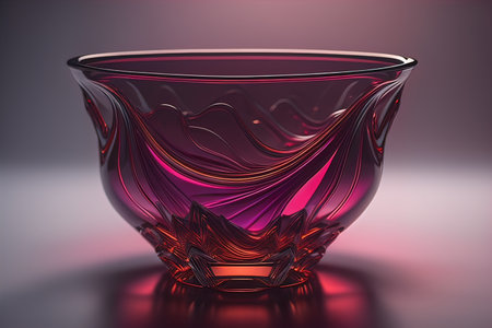 Colorful glass pot on a dark background. ai generativeの素材