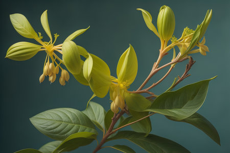 Bouquet of flowers on solid color background. ai generativeの素材