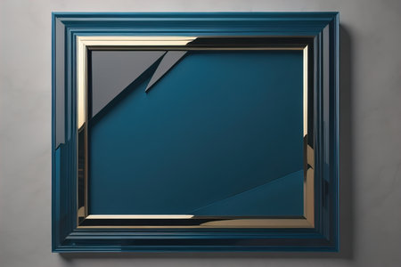 Glass picture frame on a solid color background. ai generativeの素材