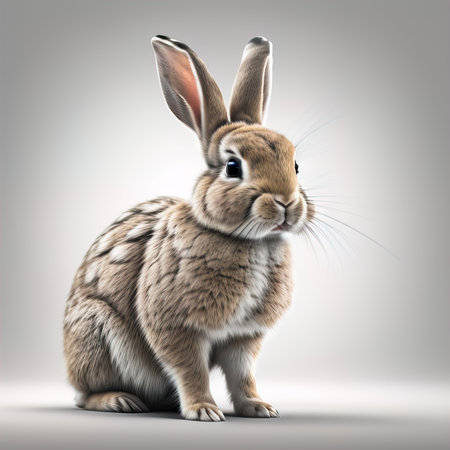 Easter bunny on a solid color background. ai generativeの素材