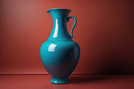 Ceramic vase on a solid color background. ai generativeの素材