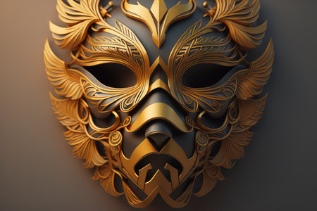 Mardi Gras mask isolated on solid color background. ai generativeの素材