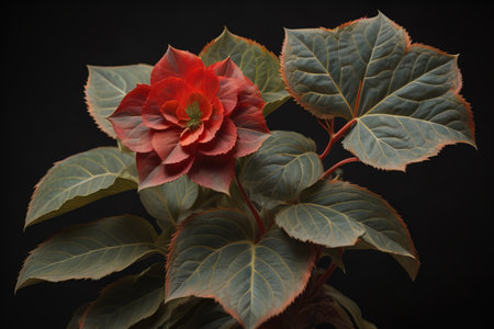 Tropical leaves of monstera on a solid color background. ai generativeの素材