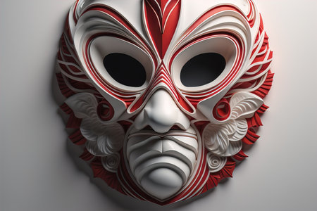 Mardi Gras mask isolated on solid color background. ai generativeの素材