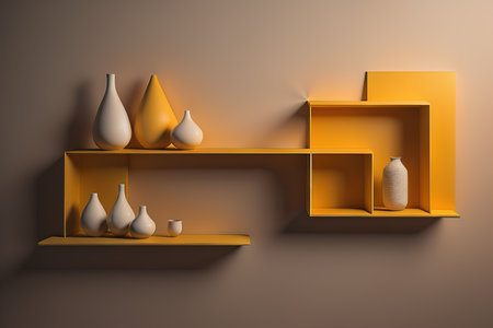 Bookshelf in scandinavian interior. ai generativeの素材