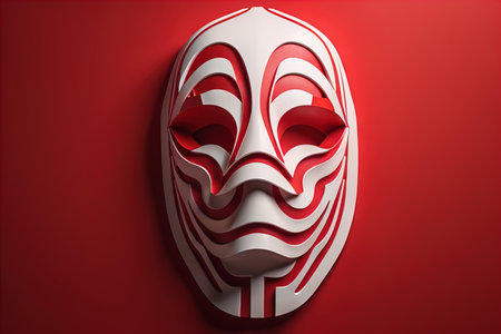 Mardi Gras mask isolated on solid color background. ai generativeの素材