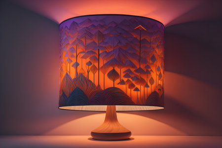 decorative table lamp on solid color background. ai generativeの素材