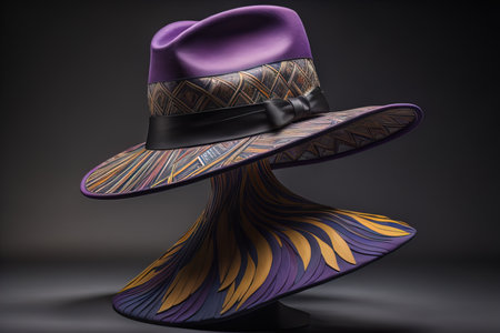 Stylish female hat on mannequin. ai generativeの素材