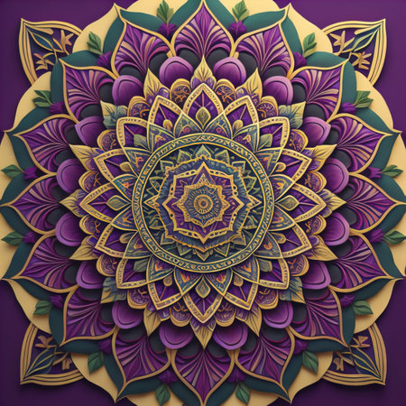 Mandala pattern. Vintage decorative elements. Hand drawn oriental background. ai generativeの素材