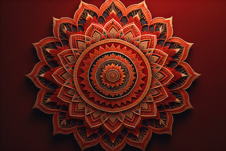 Mandala pattern. Vintage decorative elements. Hand drawn oriental background. ai generativeの素材