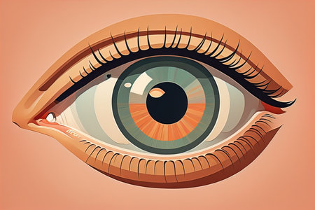Vector illustration of a beautiful woman's eye. ai generativeの素材