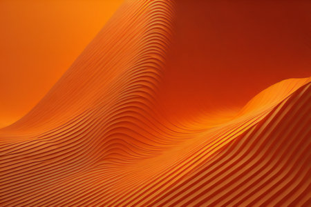 Abstract Curved Shapes in Orange Background. generative aiの素材