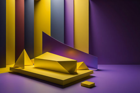 abstract background with geometric shapes, podium for product presentation, minimal design. generative aiの素材