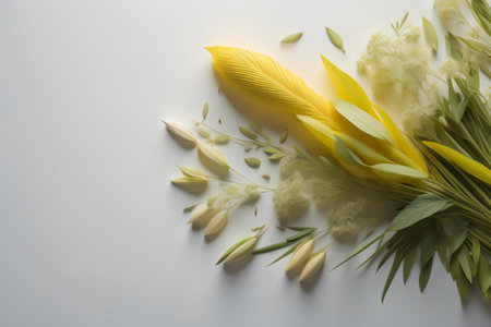 Bouquet of fresh flowers on white background. generative aiの素材