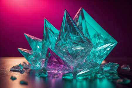 crystal glass on a black background. crystal for interior decoration. ai generatedの素材