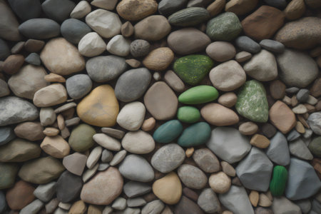 Colorful pebble stones background, close-up photo. generative aiの素材