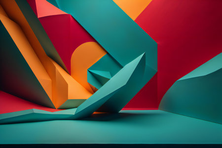 Abstract colorful background with geometric shapes. generative aiの素材