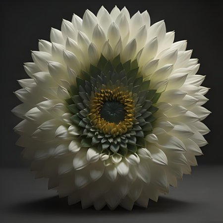 a white dahlia flower on a dark background. generative aiの素材