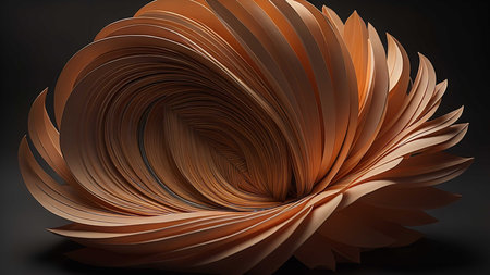 abstract geometric composition, spiral made of paper sheets. generative aiの素材
