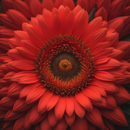 Beautiful red gerbera flower close-up. Floral background. generative aiの素材