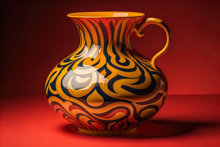 Ceramic vase on a solid color background. ai generativeの素材