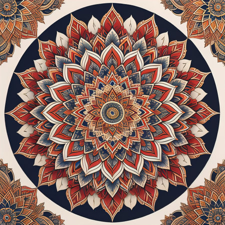Mandala pattern. Vintage decorative elements. Hand drawn oriental background. ai generativeの素材